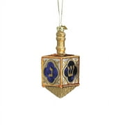 Kurt Adler  4" Noble Gems Glass Jewish Dreidel Ornament, Hanukkah