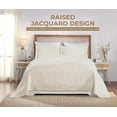 thumbnail image 3 of BNM 3 Piece Cotton Matelasse Scroll Bedspread Set, Queen, Ivory, 3 of 8