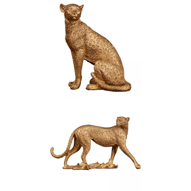 estatua estatuilla escultura,Estatuillas de la estatua de la pantera negra de la escultura del leopardo,casa decoración pantera leopardo estatua adornos,esculturas decoración del hogar