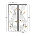 thumbnail image 4 of DecMode White Metal Dimensional Floating Floral Wall Decor with Black and Gold Accents (2 Count), 4 of 14