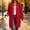 Red, variant on WIZUTIZ Women's Solid Color Button Front Jacket Mid-Length Long Sleeve Pockets Loose Fit Casual Winter Warm Coat Outerwear