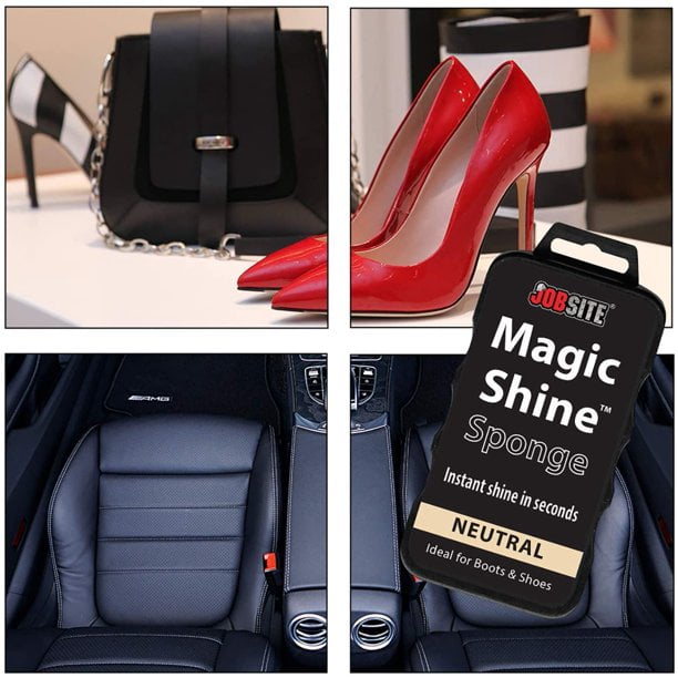 Instant Express Leather Boot Shoe Shine Sponge Black
