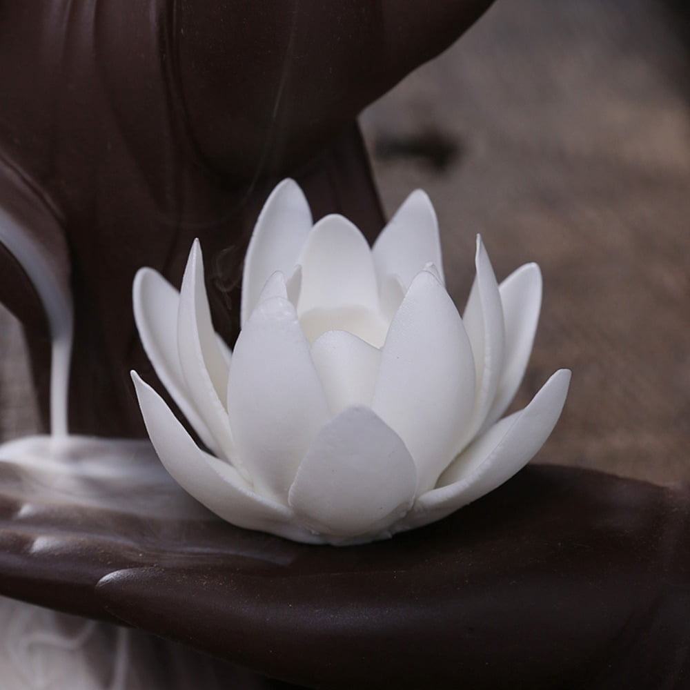 1pc Lotus Ceramic Waterfall Incense Holder, Aromatherapy Home & Office Decor (Without Incense)