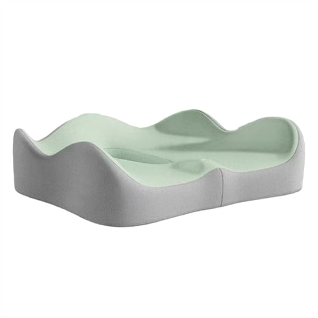 1 Cojín de Espuma Viscoelástica para Asiento, Soporte Ergonómico 3D, Poliéster Lavable, Ideal para Coche y Oficina, Color Verde.