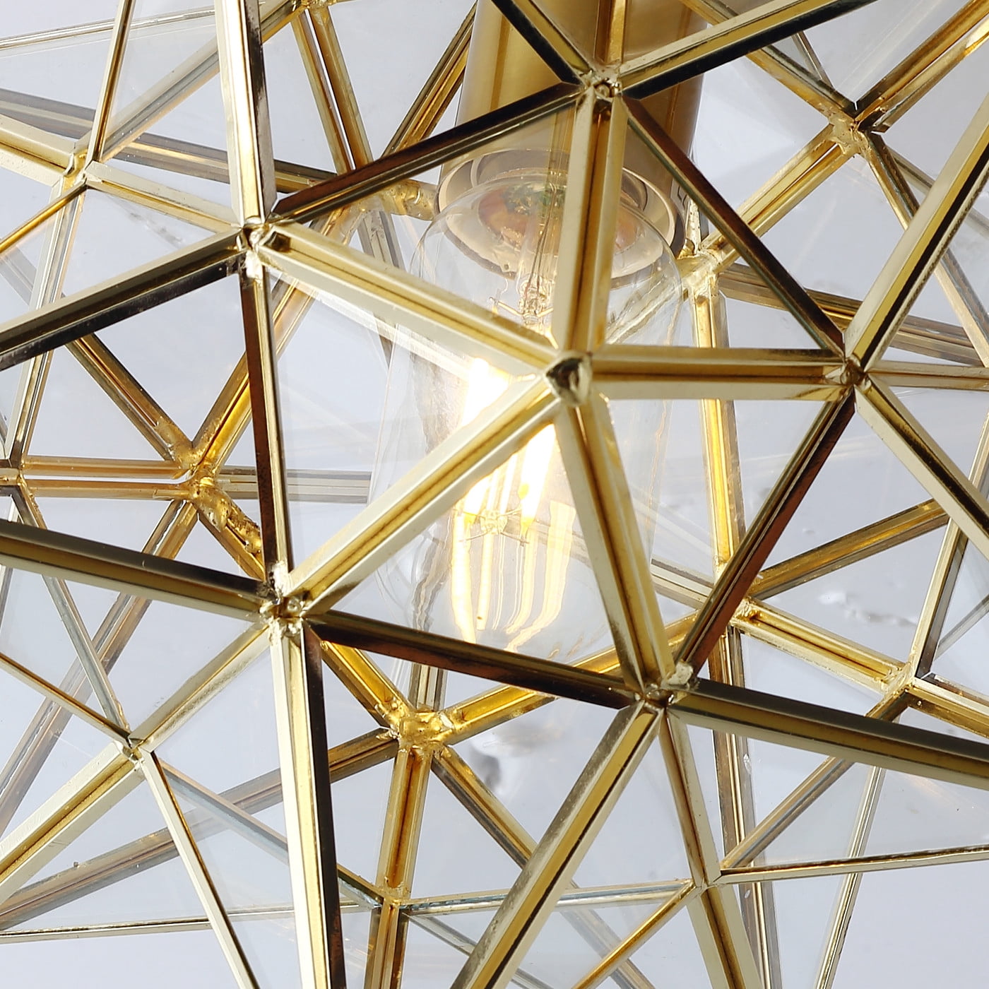 Aiwen Stylish Geometric Novelty Semi Flush Mount Ceiling Lamp Modern Star-Like Light Fixture