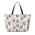thumbnail image 2 of Kdxio Flowe Rooster for Beach Bag for Women Large Beach Tote Bag Waterproof Sandproof Swim Bag with Zipper Pockets Beach Vacation Travel, 2 of 7