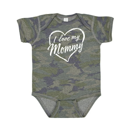 

Inktastic I Love My Mommy in White Chalk Heart Gift Baby Boy or Baby Girl Bodysuit