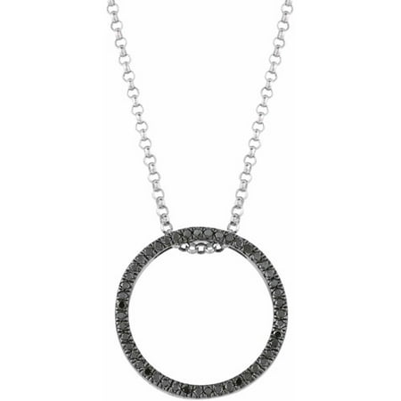 0.24 Carat T.W. Diamond Sterling Silver Stackable Small Circle Pendant