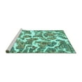 thumbnail image 2 of Ahgly Company Machine Washable Indoor Round Abstract Turquoise Blue Modern Area Rugs, 8' Round, 2 of 4