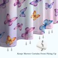 thumbnail image 6 of Butterfly and Purple Orange Pattern Modern Waterproof Shower Curtain Set with 12 Hooks, Washable Decorative Bathroom Shower Curtain, 6 of 6