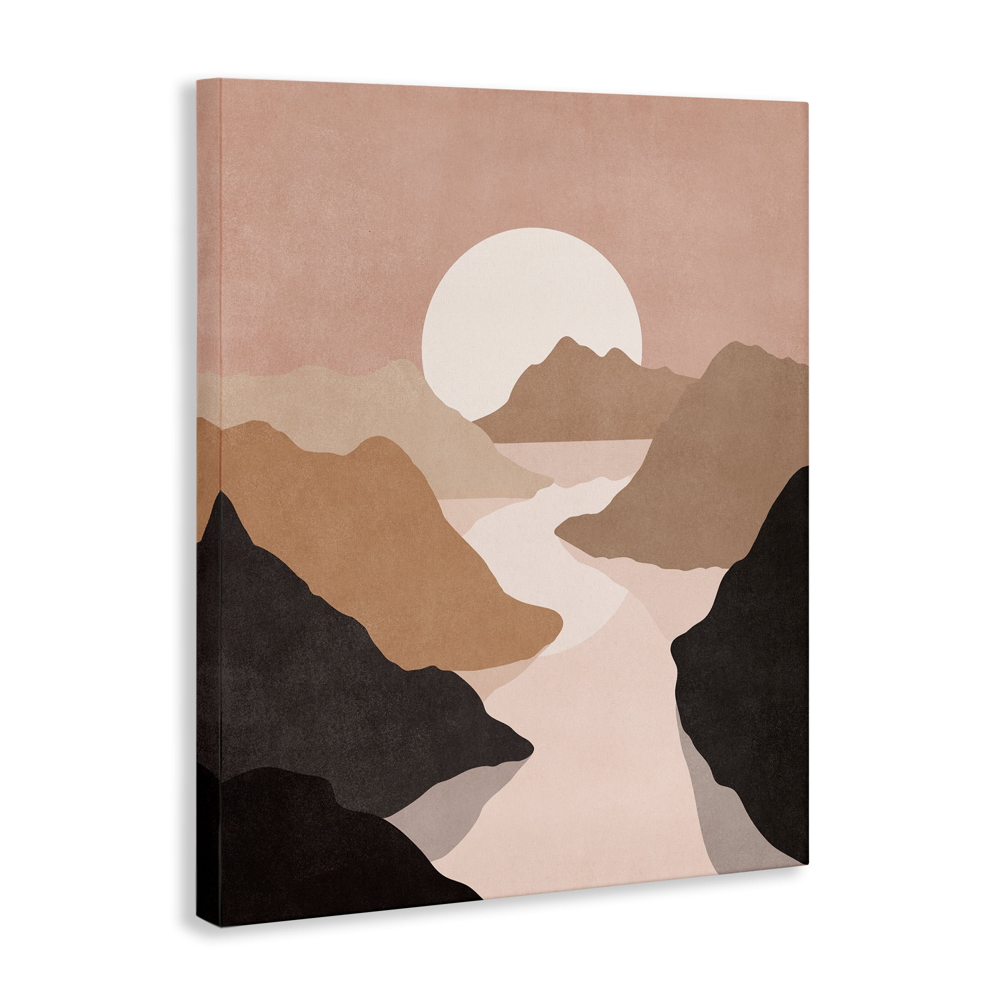 Stupell Industries Rust Boho Stream Landscape & Nature Painting Wrapped Canvas Art Print Wall Art, 24 x 30