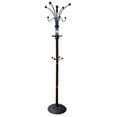 thumbnail image 1 of 73" Tall Chrome and Wood Coat Rack, Cherry finish, 1 of 2