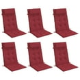 thumbnail image 3 of vidaXL Highback Chair Cushion Set of 6 Wine Red, 3 of 9