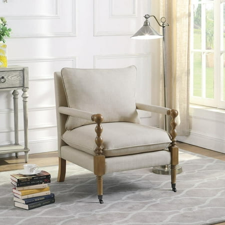 Upholstered Accent Arm Chair Beige - Walmart.com