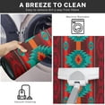 thumbnail image 3 of Western Ethnic Kitchen Rugs Set - Non-Skid Washable Tribal Kitchen Mats, Vintage Runner Rug, Red Turquoise Kitchen Decor, Set of 2, Ideal for Bohemian-Inspired Kitchens, 3 of 6
