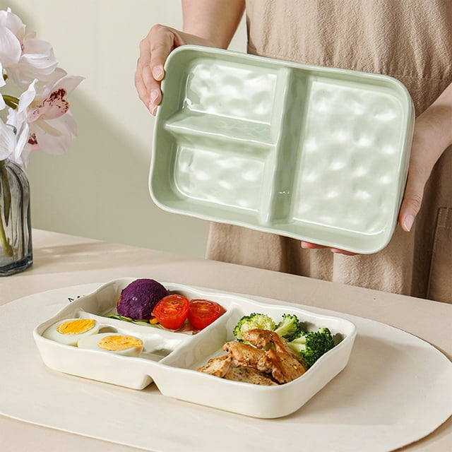 Iumwxz Kitchen Gadgets Kitchen Utensil Set Home Delicate Tableware Plates Compartmentalized Restaurant Plates Ceramic Dinner Plates Snack Plates Kitchen Accessories White Ceramics Tax Free Weekend