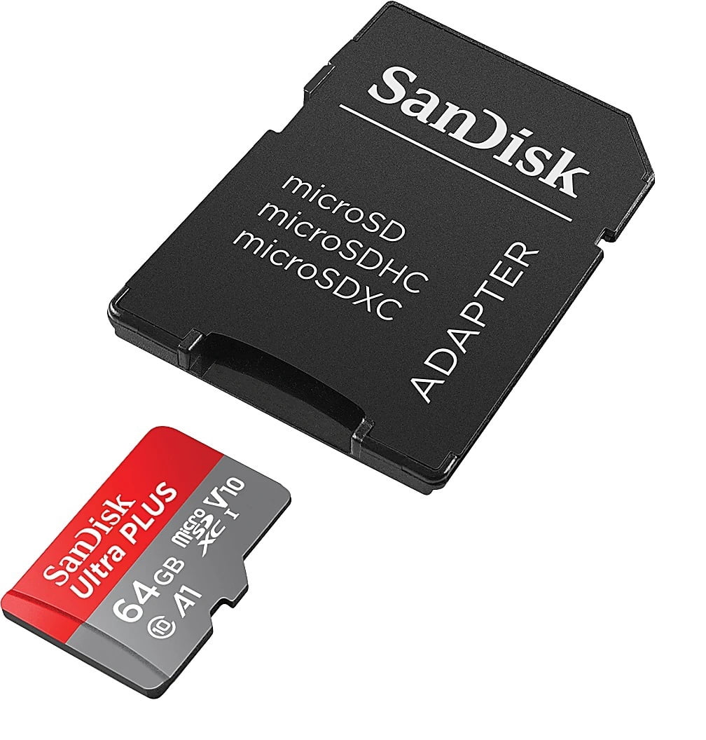 SanDisk Ultra PLUS 64GB Class 10 microSD MicroSDXC UHS-I Memory Card, 150MB/s U1 A1