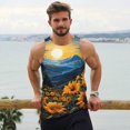 thumbnail image 6 of Logiee Elegant Sunset Sunflower Print Men's Workout Tank Top,Quick Dry Workout Tank Top,Gym Muscle Tee,Fitness Bodybuilding Sleeveless T Shirt-Large, 6 of 7