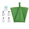 thumbnail image 2 of 6pcs/set Cake Decoration Set Cream Bag Icing Nozzle Sugarcraft Pastry Bag Baking Decorating Tool Kit, Dark Green, 2 of 9