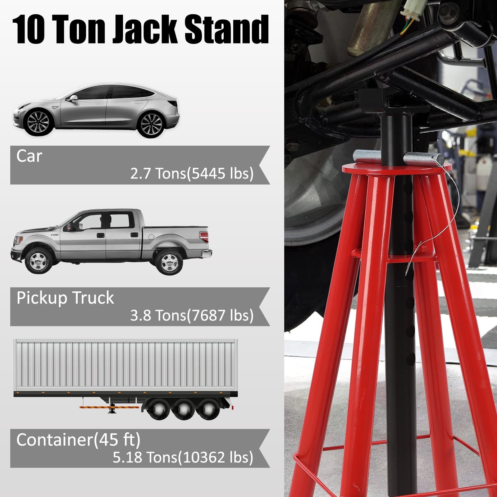Amkui Pipe Stand, Height Adjustable, Portable Jack Stand with Folding Legs, Steel Multi-Purpose Jack for Pipe Cutting/ Welding Projects in Automotive Manufacturing/ Construction Projects, 1/2 Set