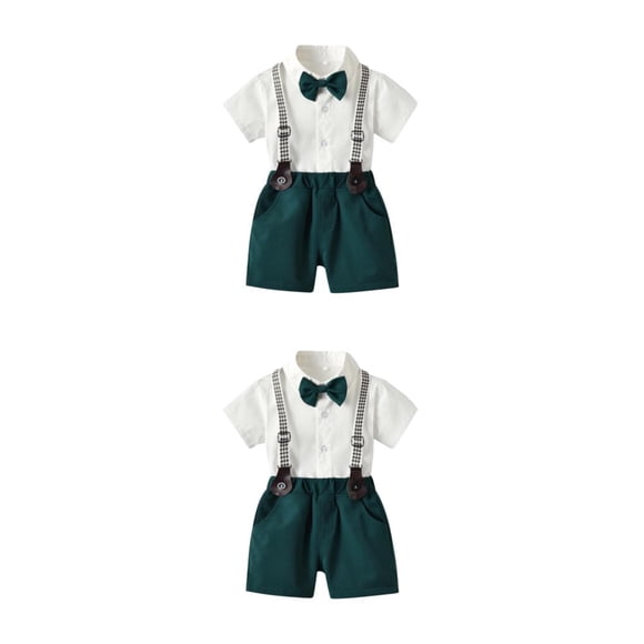 Qarigey Camisa con botones para niños, conjunto de pantalones en general, ropa con pajarita para niños, pantalones cortos Type24 NO24