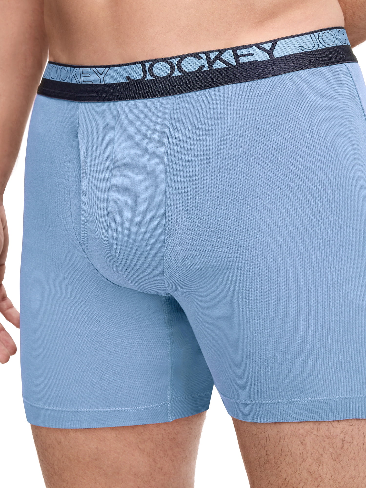 Jockey Essentials Durable 100% Cotton 6" Boxer Brief - 4 Pack