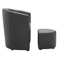 thumbnail image 3 of Hawthorne Collections Faux Leather Accent Chair with Ottoman in Black, 3 of 5