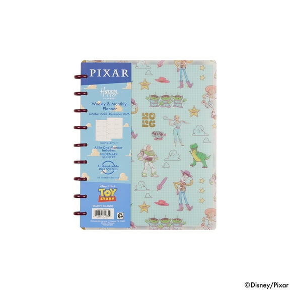 The Happy Planner Toy Story Reach For The Sky Classic Dated Planner (7" x 9.25"), 15 Month October 2025-December 2026, Disc Bound