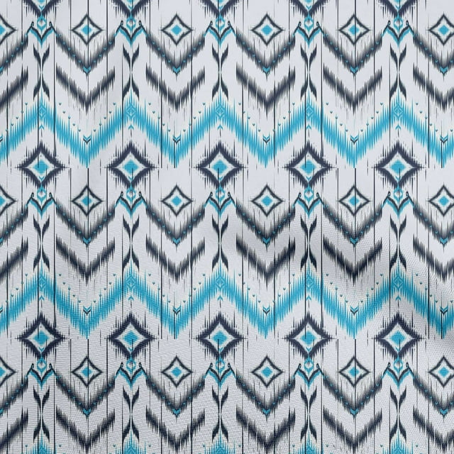 oneOone Silk Tabby Turquoise Blue Fabric Asian Ikat Sewing Craft Projects Fabric Prints By Yard 42 Inch Wide