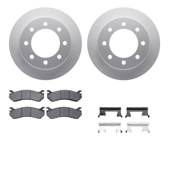 Dynamic Friction Company Rear Geospec Brake Rotors with Heavy Duty Brake Pads includes Hardware 4212-48008