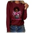 thumbnail image 2 of Tarmeek Breast Cancer Shirts Tops for Women/Long Sleeve Shirts/Crewneck Shirt/Sweatshirt/Hoodie with Blessed Breast Cancer Pink Ribbon/Breast Cancer Awareness Breast Cancer Survivor Gifts for Women, 2 of 4