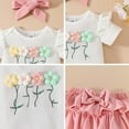 thumbnail image 4 of Utlike Girls Clothing Set Toddler Floral Knit Top & Skort Set With Bowknot Spring Summer Casual Outfit Sweet Girl Skin Friendly Outfits Size 0 Months-3 Months, 4 of 7