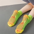 thumbnail image 2 of AUQ 4 Pairs Grip Socks Elegant Non Slip Socks Thin Supportive Crew Socks,Black&Fruit Green&Orange&Light Pink,16cm, 2 of 2