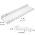 thumbnail image 3 of Set of 2 - White Floating Shelves, Picture Ledge Shelf for Wall Decor and Storage - Perfect for Books, Photo Frames, Kitchen Spice Rack, Natural Wood, FT052024, 3 of 7