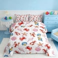 thumbnail image 2 of Manfei Cartoon Crab Lobster Seashell Queen Comforter Set for Kids Boys and Girls, Ocean Animal Bedding Comforter Set, Polka Dots Reversible 3-Piece, 1 Comforter and 2 Pillowcases, 2 of 6
