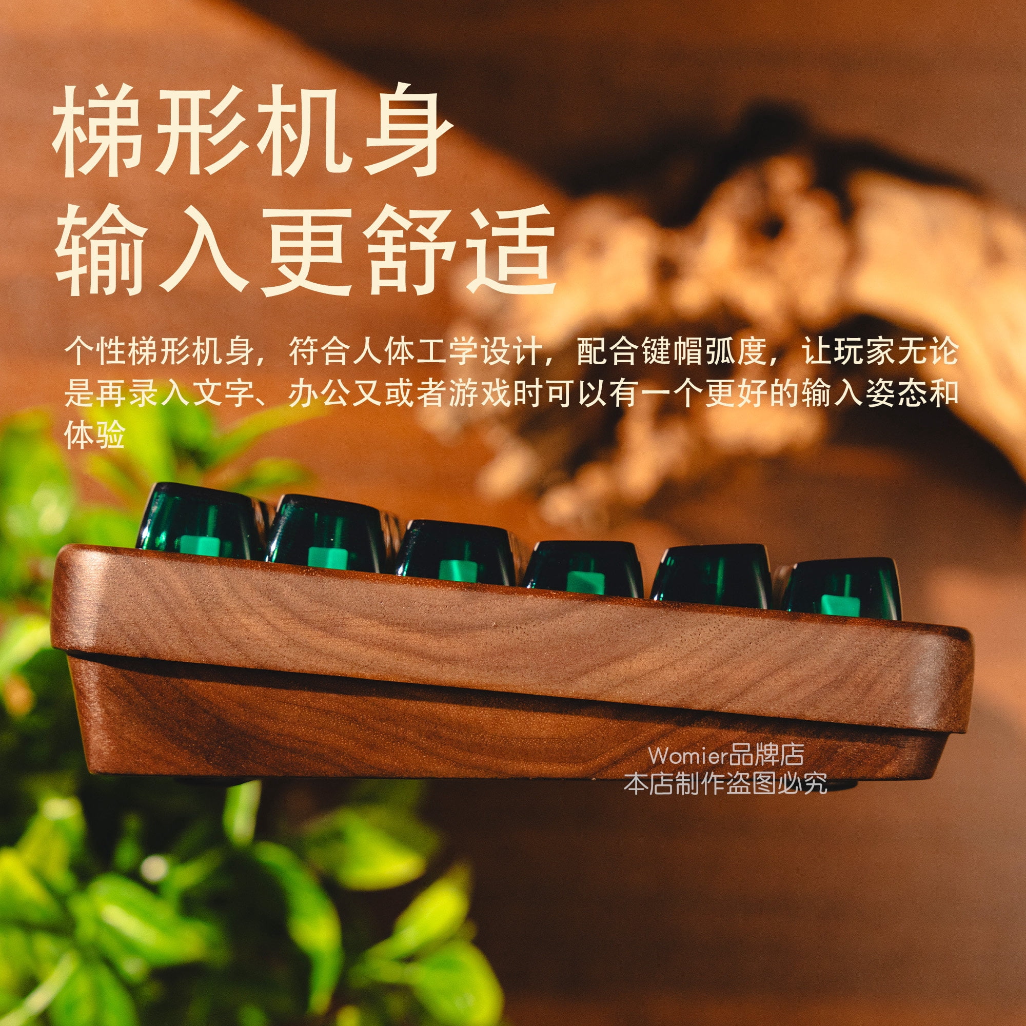 WD75 75% Wooden Keyboard, Real Walnut Shell with Translucent Keycaps, Tri-Mode Wireless RGB Hot Swappable