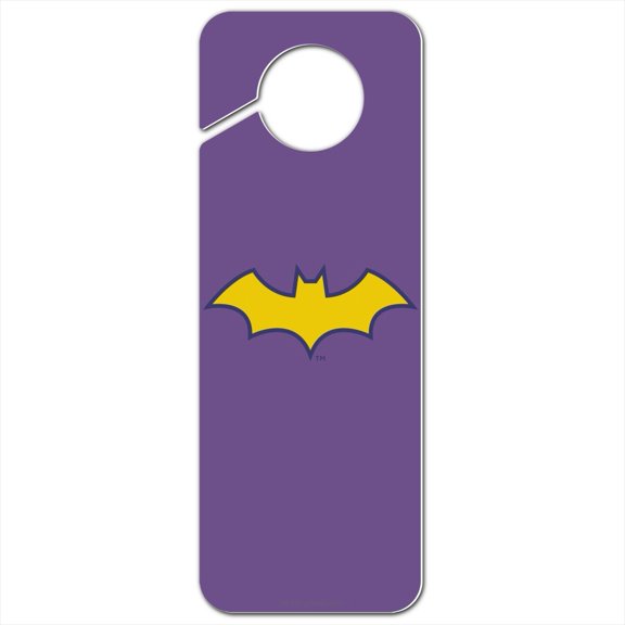 Batman Batgirl Logo Plastic Door Knob Hanger Sign