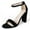 Black Vegan Nubuck, variant on Shirley High Silver Comfortable Heels for Women | Open Toe Ankle Strap Sandal Block Heel Dress Platform