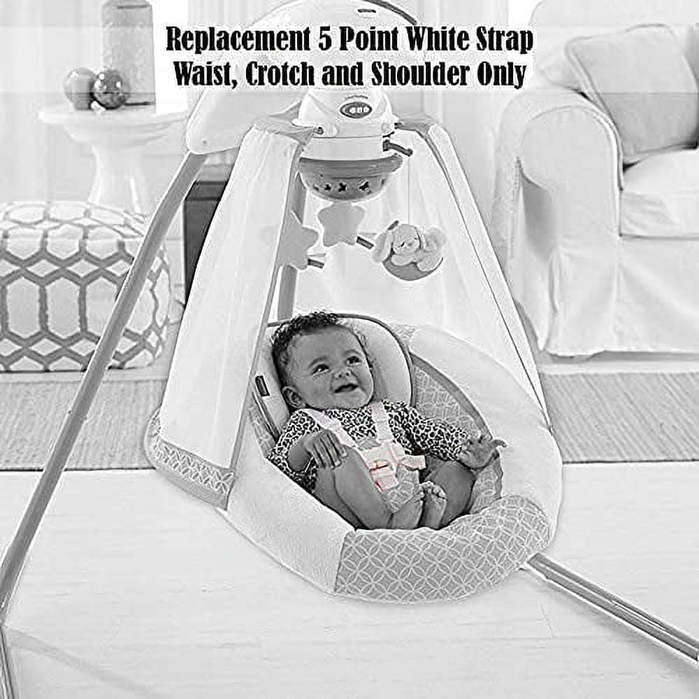 Fisher-Price Cradle 'n Swing Replacement 5 Point Strap Safety Harness, White