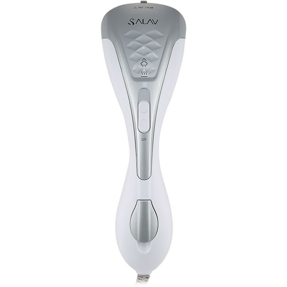 SALAV® HS-100 Duopress Hand Held Garment Steamer and Iron with Ceramic-Coated Steam Plate and No-Drip System, 1150 watts, Silver