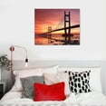 thumbnail image 4 of Nawypu -  City Canvas Wall Art Beautiful Bridge at Sunset Picture Painting on Canvas Print for Home Wall Decoration Framed Ready to Hang (20x 16 H), 4 of 4
