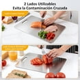 thumbnail image 3 of Tabla para Picar Acero Inoxidable - 3pcs Tablas para Picar Cocina de Antiadherente y Antibacteriana con 3 Ganchos para Hogar, 3 of 4