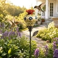 thumbnail image 4 of CHJK Vintage Ceramic Hummingbird Feeder Garden Stake, Resin Flower Finch Bird Feeders for Outdoors for Garden, Yard, Deck, 4 of 8