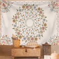 thumbnail image 2 of PBOBRIICH Floral Medallion Tapestry Bohemian Mandala Tapestry for Bedroom Brown Hippie Tapestry Wall Hanging for Room,60Wx79L, 2 of 6