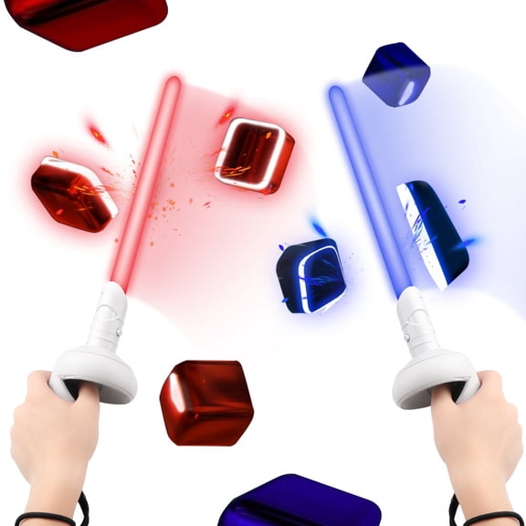 Dual Handles Extension Grips For Meta/Oculus Quest 2 VR Controller Stick Sword Tennis Golf Grip Game Accessories, Enhanced VR Gaming Experience - Perfect Gift for Sabre Golf (Controller Not Included)