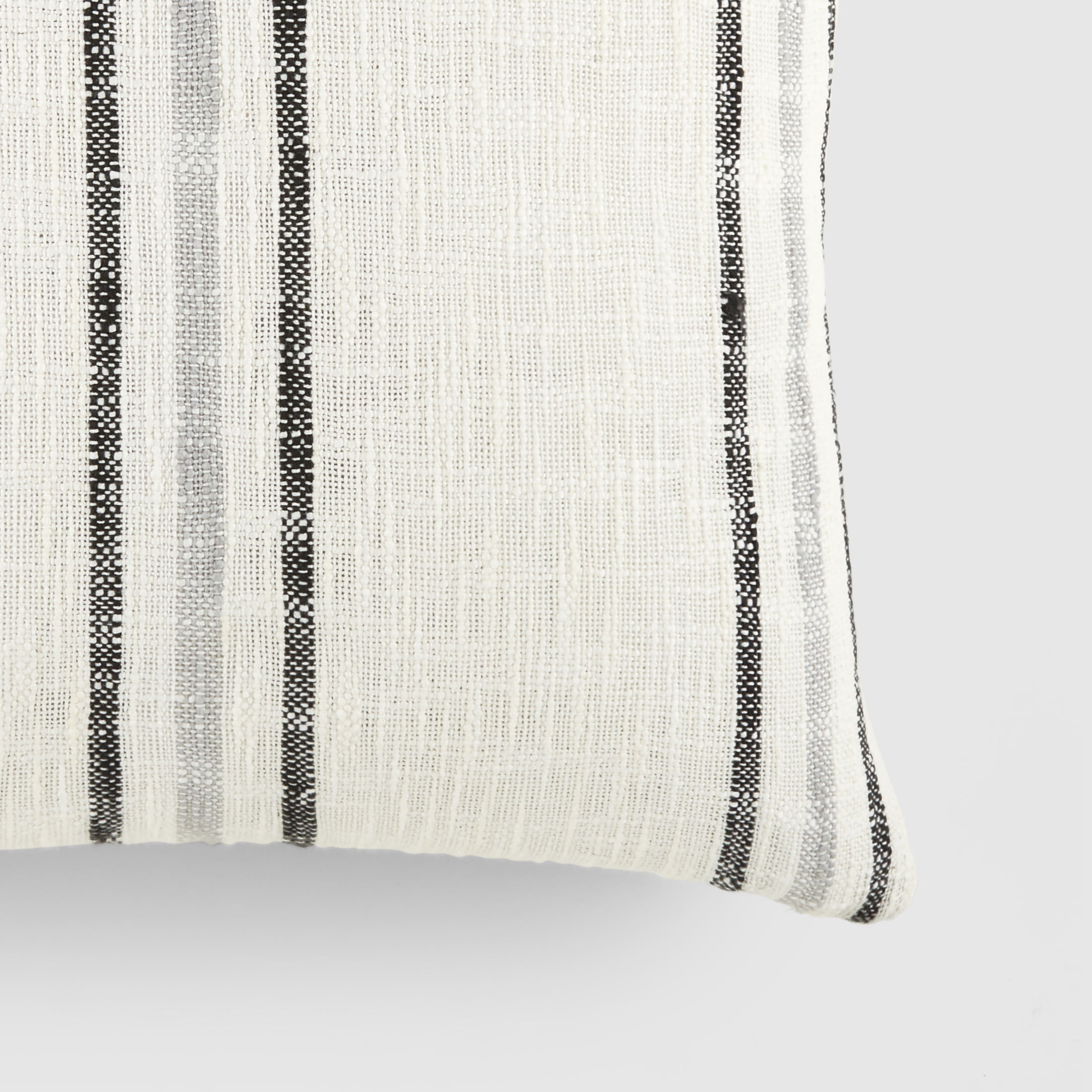 Cotton Slub Textured Throw Pillow in Framed Farmhouse Stripe by Comfort Canopy
