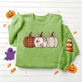 thumbnail image 6 of TKLPEHG Fall Pumpkin Sweatshirt for Women Plaid Pumpkin Graphic Pullover Vintage Halloween Thanksgiving Casual Long Sleeve Tops (Green,XXL), 6 of 6