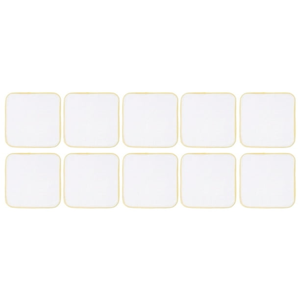 10pcs Toalla de alimentación de gasa doble para bebés Multifunción Niños Pañuelo pequeño Toallas de gasa Toalla de lactancia Tamaño grande (amarillo)