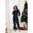 thumbnail image 5 of U2SKIIN Couple Onesie Pajama Sets, Hooded Zipper Christmas Matching Plaid Pjs Set for Men and Women Soft Warm Jumpsuit (Womens Blue Green Plaid, M), 5 of 5
