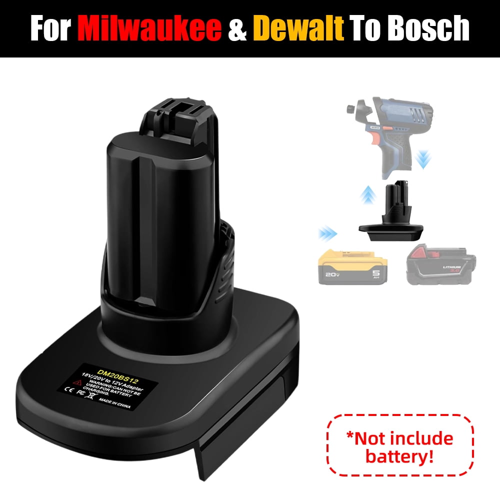 Adapter for Mil.wau.kee 18V M18 for De.walt 20V Lithium ion Battery,Convert to use Bos.ch 12V Power Tools